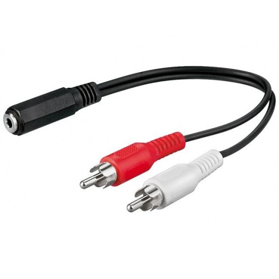Cablu audio 0.2m 3.5mm Jack stereo mama la 2 x RCA tata