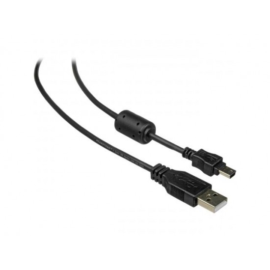 Cablu USB 2.0 1.8m A tata la 5 pini mini USB B tata, cu ferita, negru AM-MBM/1,8-BU