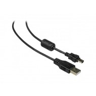 Cablu USB 2.0 1.8m A tata la 5 pini mini USB B tata, cu ferita, negru AM-MBM/1,8-BU