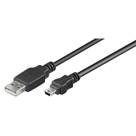Cablu USB 2.0 1m A tata la 5 pini mini USB B tata, negru AM-MBM/1,0-BU