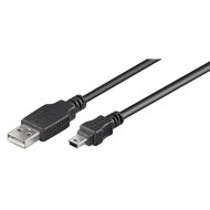 Cablu USB 2.0 1m A tata la 5 pini mini USB B tata, negru AM-MBM/1,0-BU