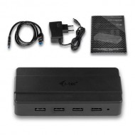 Hub USB cu alimentare I-tec U3HUB445, 4x USB 3.0, Black