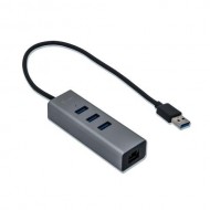 Hub USB i-tec U3METALG3HUB, 3x USB 3.2 gen 1 + 1x RJ-45, Space Grey