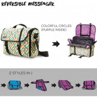 Geanta reversibila ZIPIT, cu husa laptop 14 inch - cercuri colorate