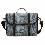 Geanta reversibila ZIPIT, cu husa laptop 14 inch - forme geometrice