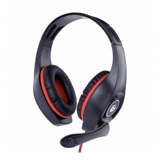 Casti cu microfon Gembird GHS-05-R, Black-Red