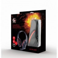 Casti cu microfon Gembird GHS-05-R, Black-Red