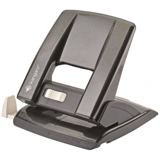 Perforator Kangaro Aion-30 din metal, 30 coli, gri metalizat