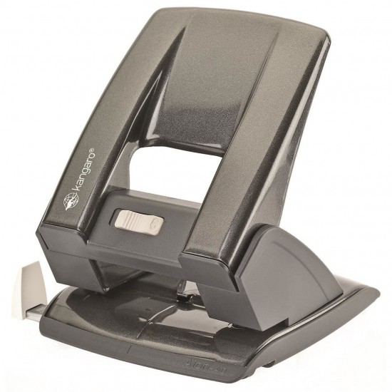 Perforator Kangaro Aion-40 din metal, 40 coli, gri metalizat