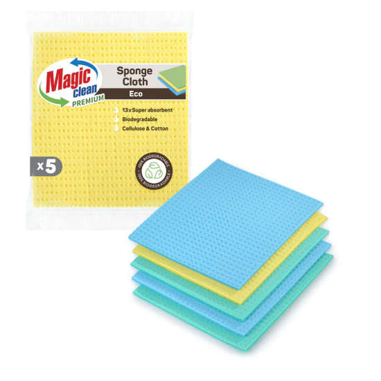 Lavete Umede Biodegradabile, Magic Clean, 5 Bucati