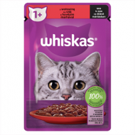 Whiskas Adult Hrană Umedă pentru Pisici cu Vita în Sos, 85 g