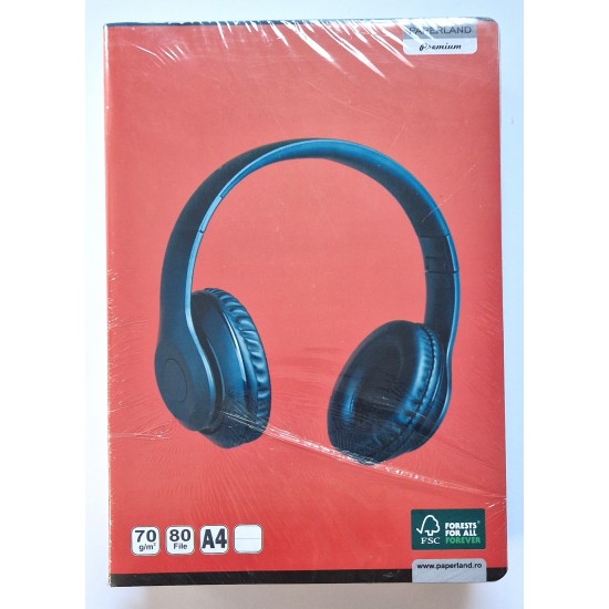 Caiet A4 80 file dictando Paperland, 70g/mp 5buc/set