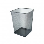 Cos metalic Mesh, pentru hartii, 18 litri, forma patrata, Q-Connect - negru