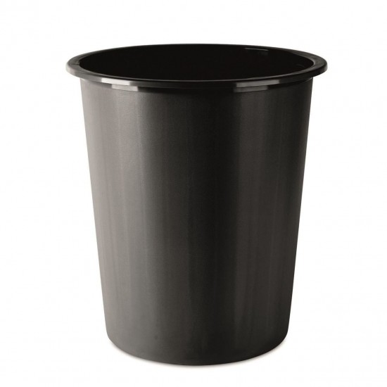Cos din plastic pentru hartii DONAU, 14 litri, inaltime 31 cm, negru
