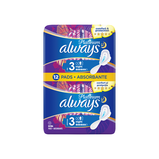 Absorbante Always Platinum Night Duo 12 bucati