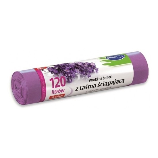 Saci menajeri LDPE, Lavanda, 120 L, 10 buc/rola Stella