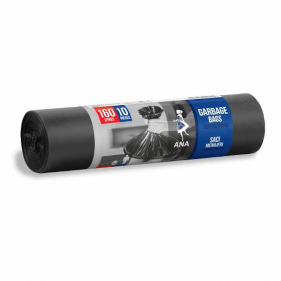Saci Menajeri Ana Ultrarezistenti LDPE, 160 L, 10 Buc