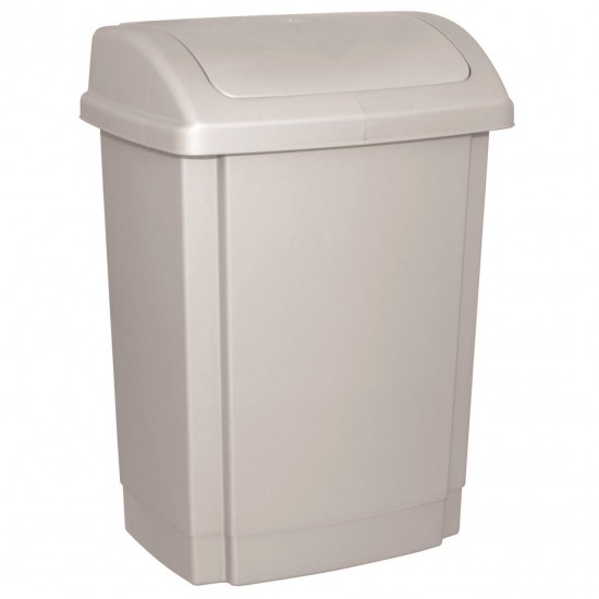 Cos din plastic OFFICE Products cu capac batant, 15 litri, gri