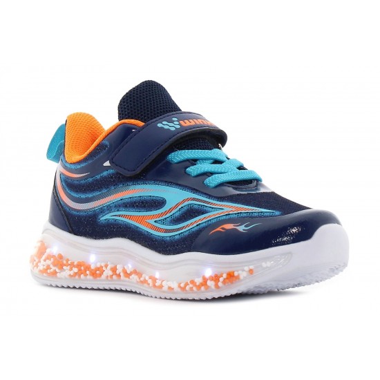 Pantofi pentru copii bleumarin Wink cu led intermitent
