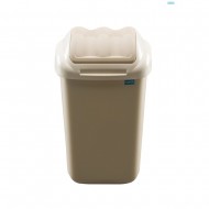 Cos plastic cu capac batant, pentru reciclare selectiva, capacitate 15l, PLAFOR Fala - cappuccino