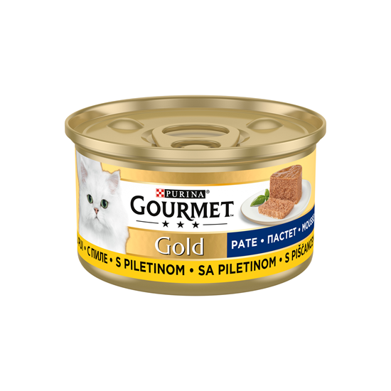 Hrana umeda pentru pisici Gourmet Gold, Mousse Pui, 85 g