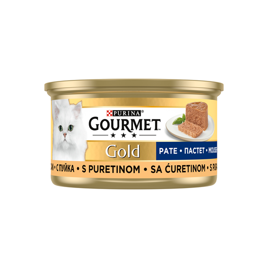 Hrana umeda pentru pisici Gourmet Gold, Mousse Curcan, 85 g