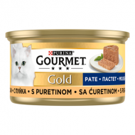 Hrana umeda pentru pisici Gourmet Gold, Mousse Curcan, 85 g