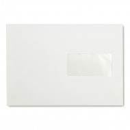 Plic C5 (162*229 mm) alb, siliconic, 80gr/mp cu fereastra dr - deschidere pe lat mare, 500buc/cutie