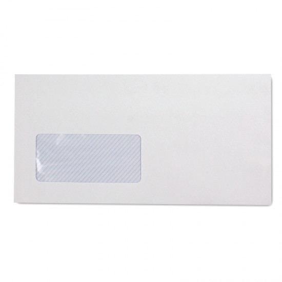 Plic DL (110*220 mm) alb, siliconic cu fereastra stanga 80 gr/mp, 1000buc