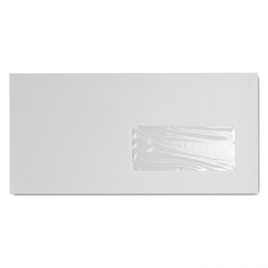 Plic DL (110*220 mm) alb, siliconic cu fereastra dreapta 80g/mp, 1000buc