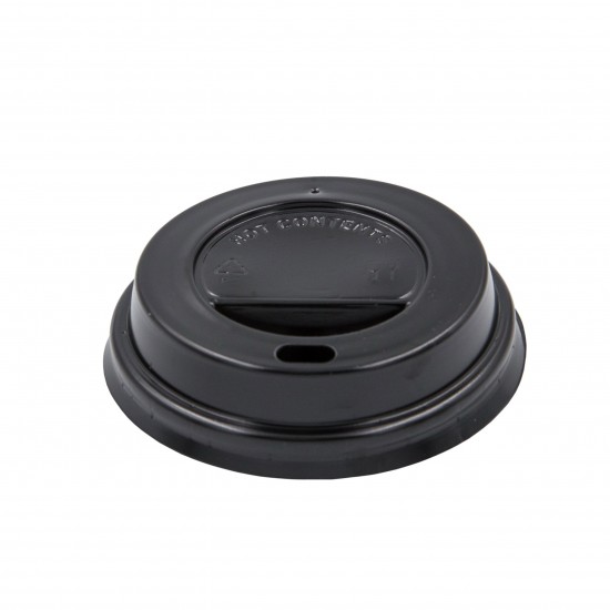 Capace din plastic, pentru pahare de carton, 8oz, 250 ml, 100 buc/set negre