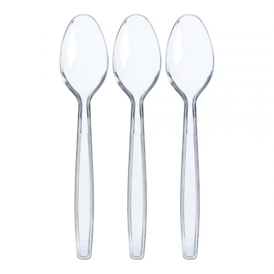 Linguri plastic reutilizabile transparente 50buc/set