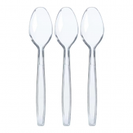 Linguri plastic reutilizabile transparente 50buc/set