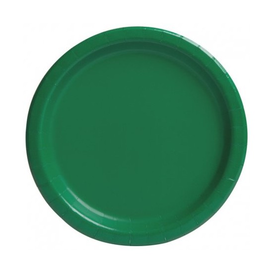 Set 10 farfurii din carton natural, 20 cm, culoare verde