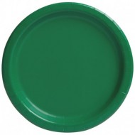 Set 10 farfurii din carton natural, 20 cm, culoare verde