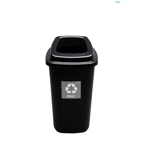 Cos plastic reciclare selectiva, capacitate 90l, PLAFOR Sort - negru cu capac negru - altele