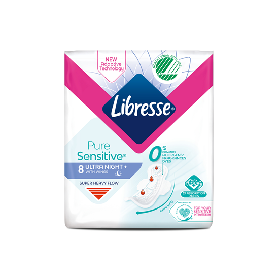 Absorbante Libresse Pure Sensibil Noapte 8 buc