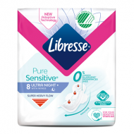 Absorbante Libresse Pure Sensibil Noapte 8 buc
