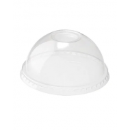 Capac pahar PET bombat cu gaura  FI95