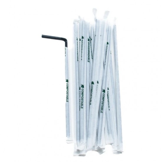 Paie Negre Flexibile Biodegradabile ambalate individual 400 buc