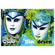 Bloc desen Paperland, A4, 12 file, 300g/mp