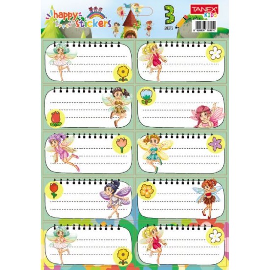 ETICHETE SCOLARE 30/SET FAIRIES TLS-819 TANEX