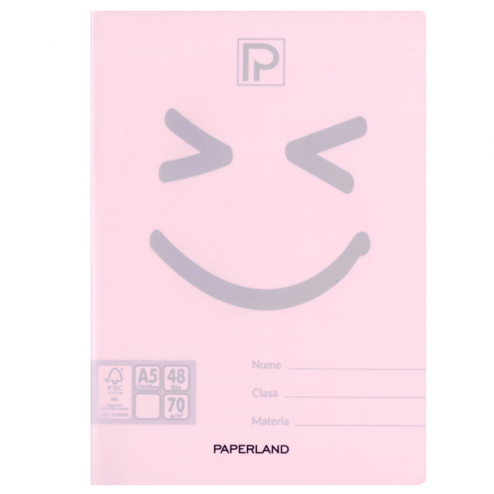 Caiet scolar A5, 48 file, coperta plastic, PAPERLAND PP250 matematica