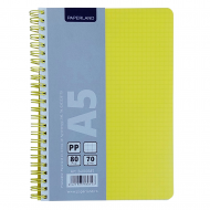 Caiet Paperland spiralat A5, 80 file, dictando COPERTA PLASTIC