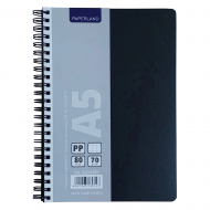 Caiet Paperland spiralat A5, 80 file, dictando COPERTA PLASTIC