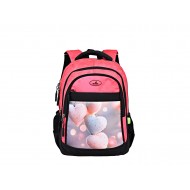 Ghiozdan 41 cm clasele I-IV Roz cu inimioare ECADA 614004