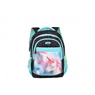 Ghiozdan 41 cm clasele I-IV Negru unicorn culori pastel ECADA 614005