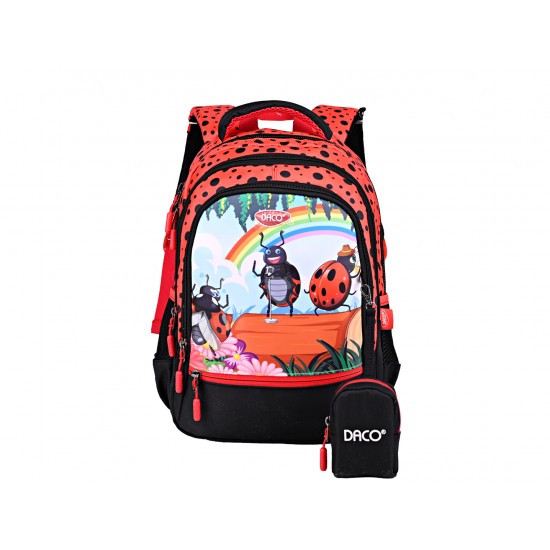Ghiozdan  38 cm clasele I-IV rosu/negru mamarute GH3013