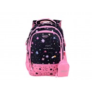 Ghiozdan 38 cm clasele I-IV roz/negru stars collection GH3017 DAC