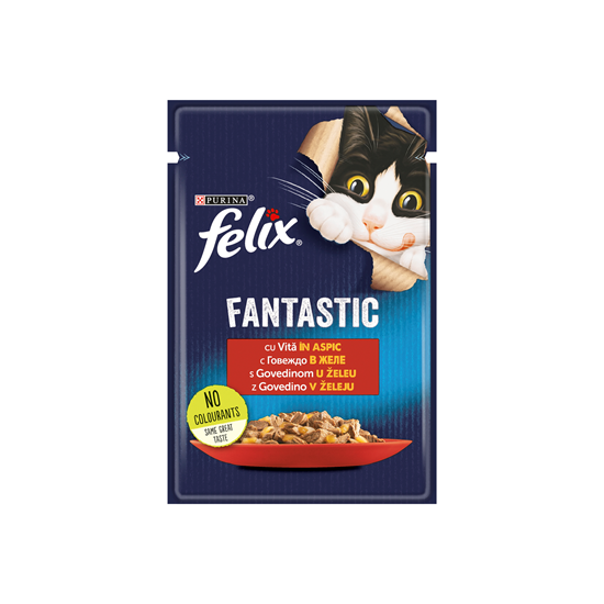 felix FANTASTIC Hrana pentru Pisici cu Vita in Aspic 85 g